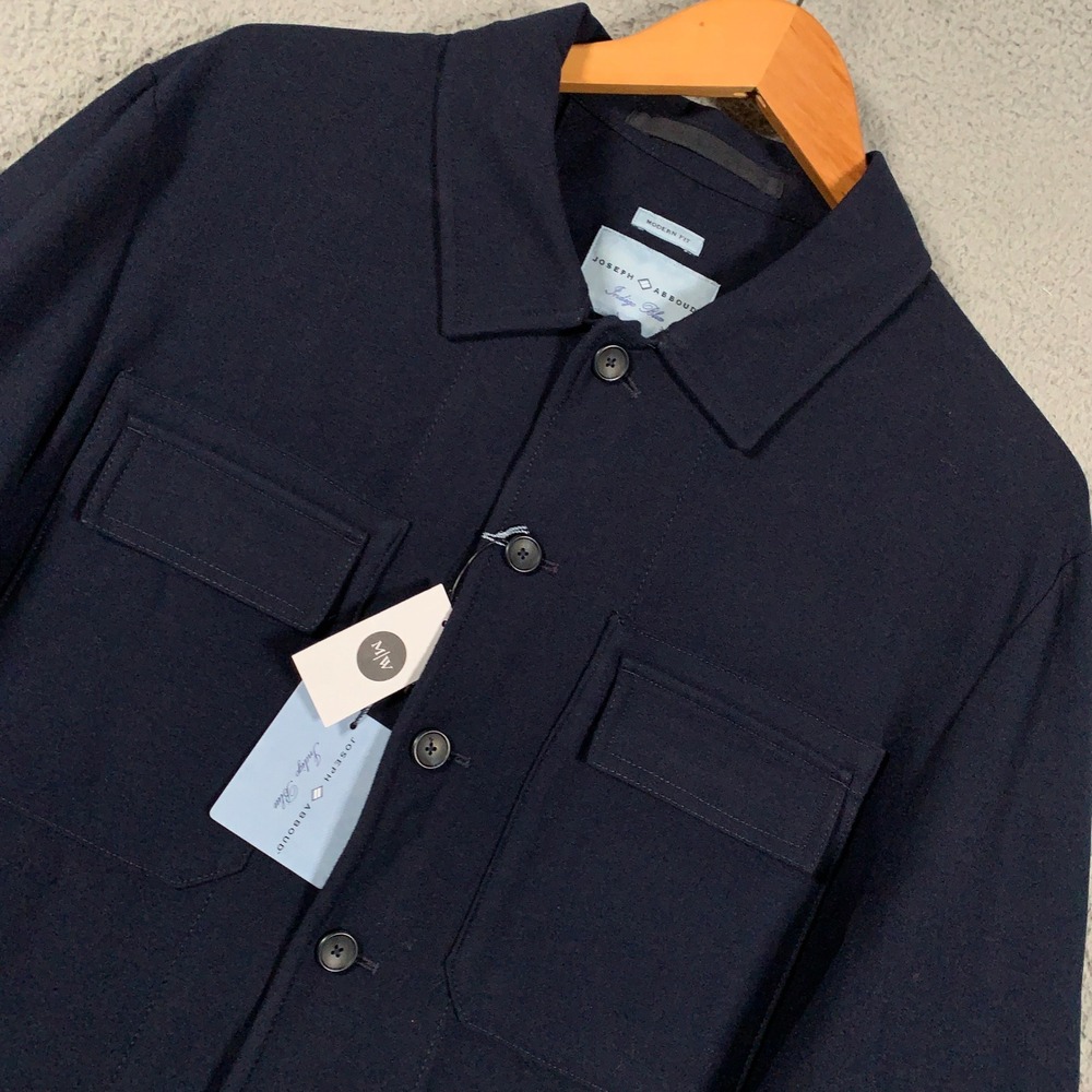 Joseph Abboud Indigo Blue Shirt Jacket Mens Medium Navy Modern Fit Chore Utility